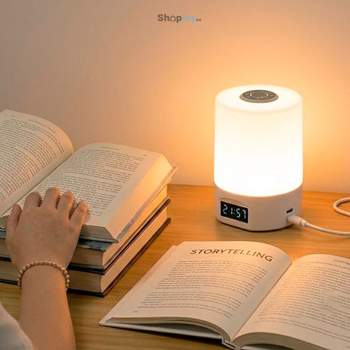 Smart Bedside Lamp with Digital Clock & Remote Control | ঘড়ি ও রিমোট কন্ট্রোল স্মার্ট বেডসাইড ল্যাম্প